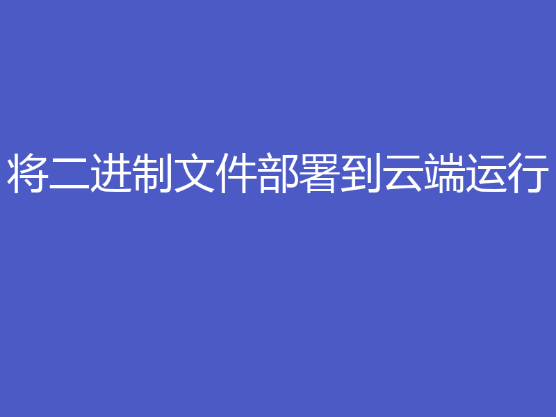将二进制文件部署到云端运行