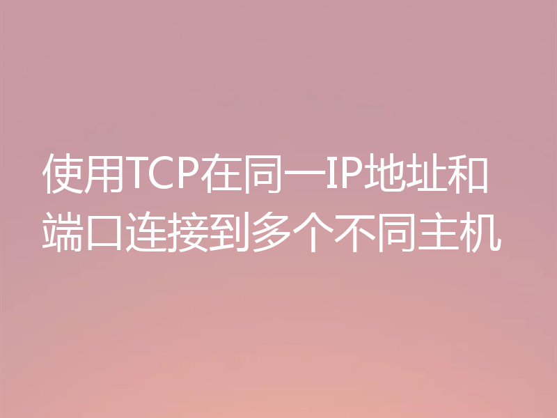 使用TCP在同一IP地址和端口连接到多个不同主机