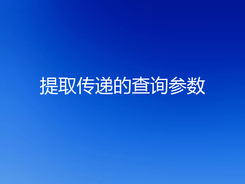 提取传递的查询参数