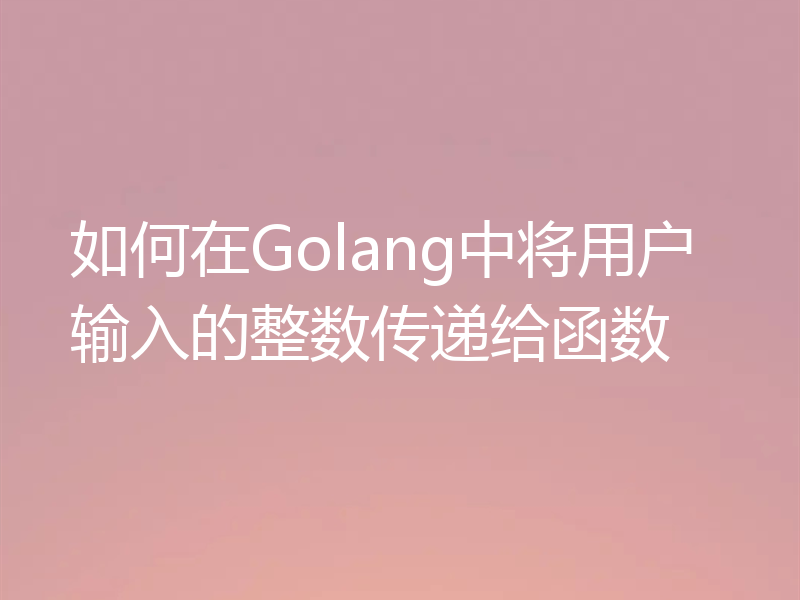 如何在Golang中将用户输入的整数传递给函数
