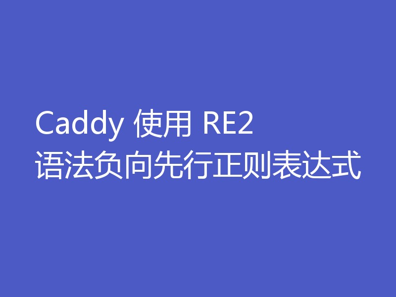 Caddy 使用 RE2 语法负向先行正则表达式