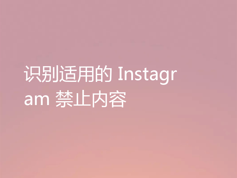 识别适用的 Instagram 禁止内容