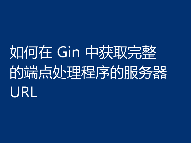 如何在 Gin 中获取完整的端点处理程序的服务器 URL