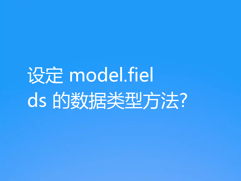 设定 model.fields 的数据类型方法?