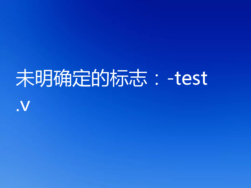 未明确定的标志：-test.v