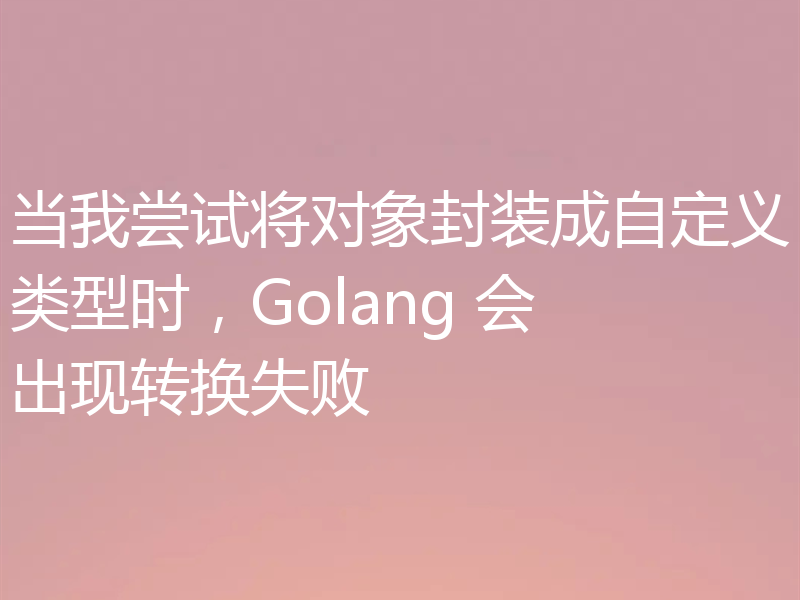 当我尝试将对象封装成自定义类型时，Golang 会出现转换失败