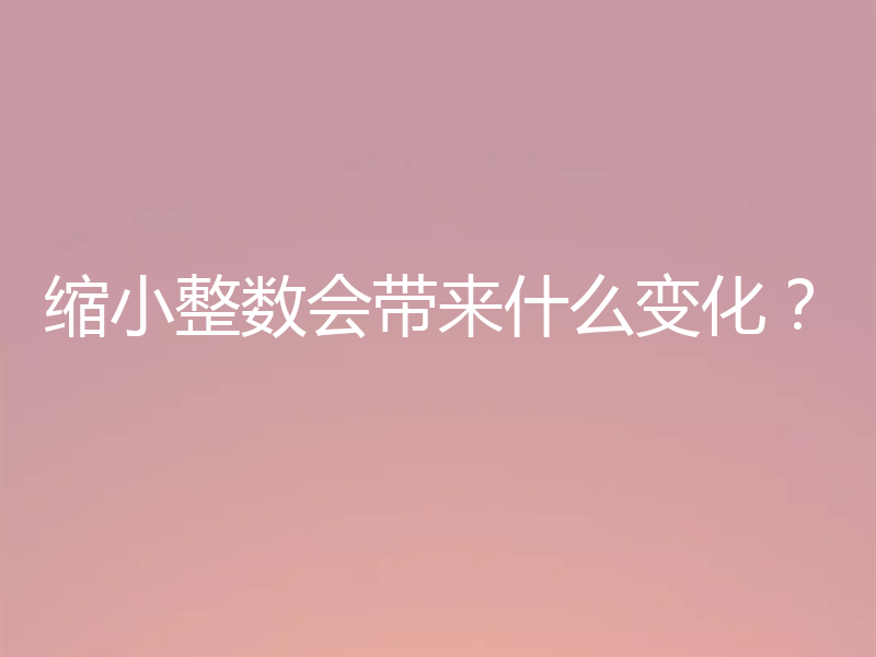 缩小整数会带来什么变化？