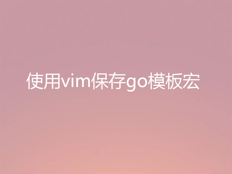 使用vim保存go模板宏