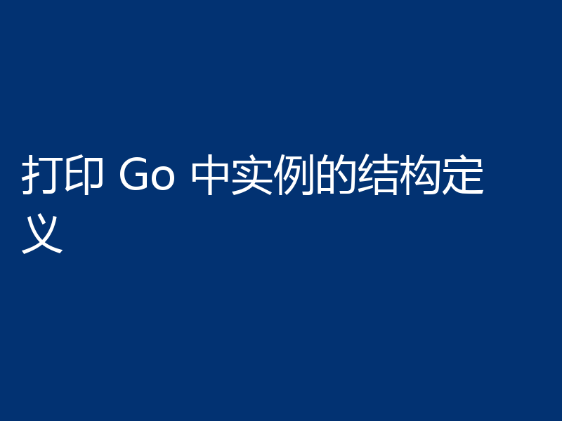 打印 Go 中实例的结构定义