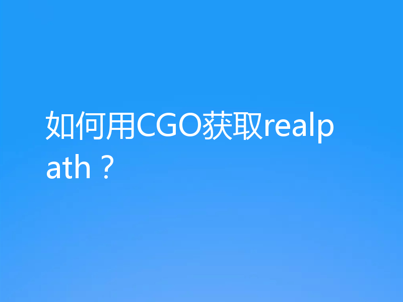 如何用CGO获取realpath？
