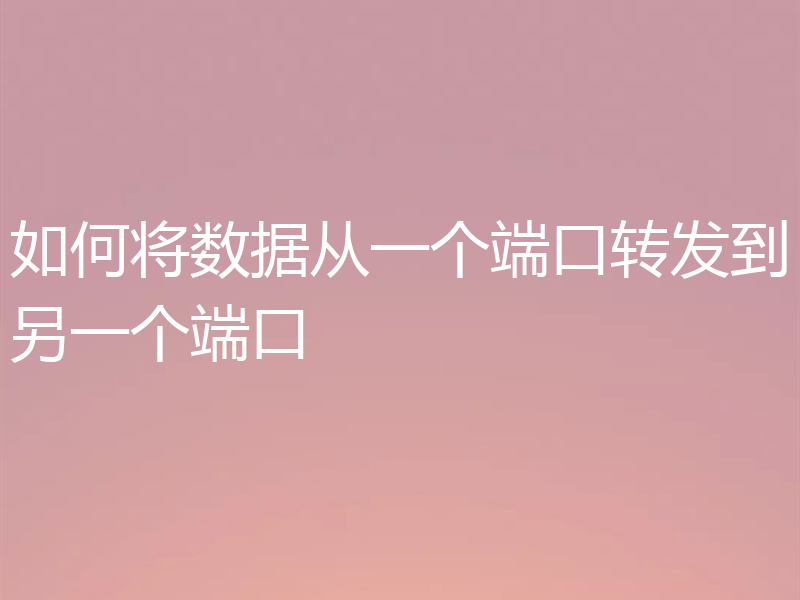 如何将数据从一个端口转发到另一个端口