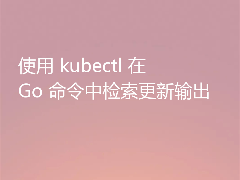 使用 kubectl 在 Go 命令中检索更新输出