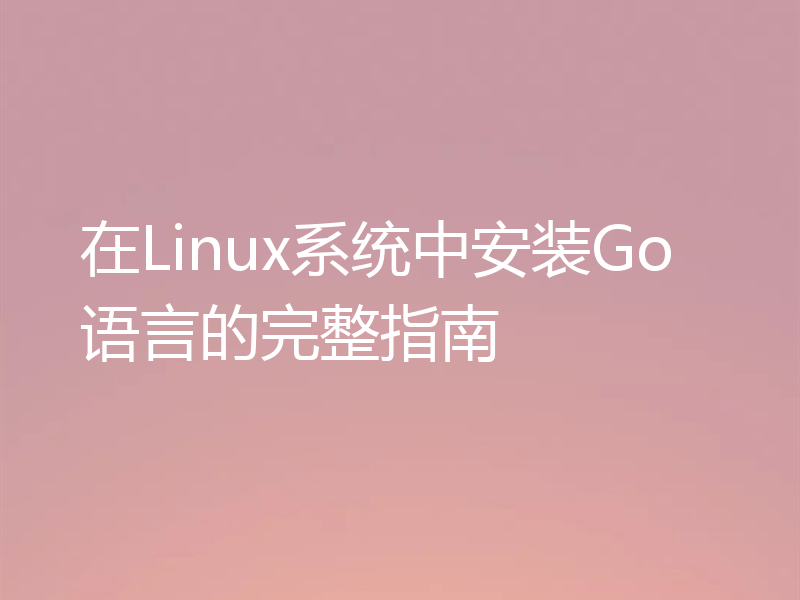 在Linux系统中安装Go语言的完整指南