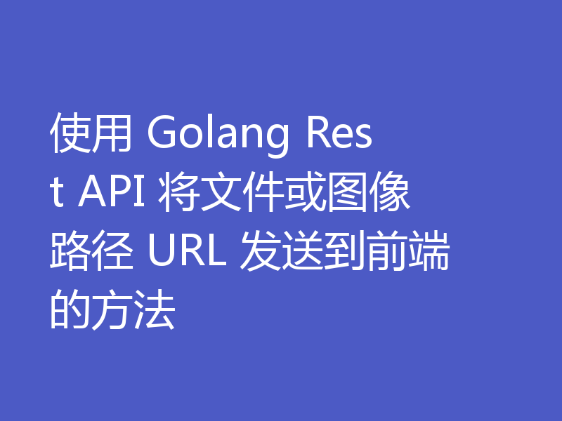 使用 Golang Rest API 将文件或图像路径 URL 发送到前端的方法