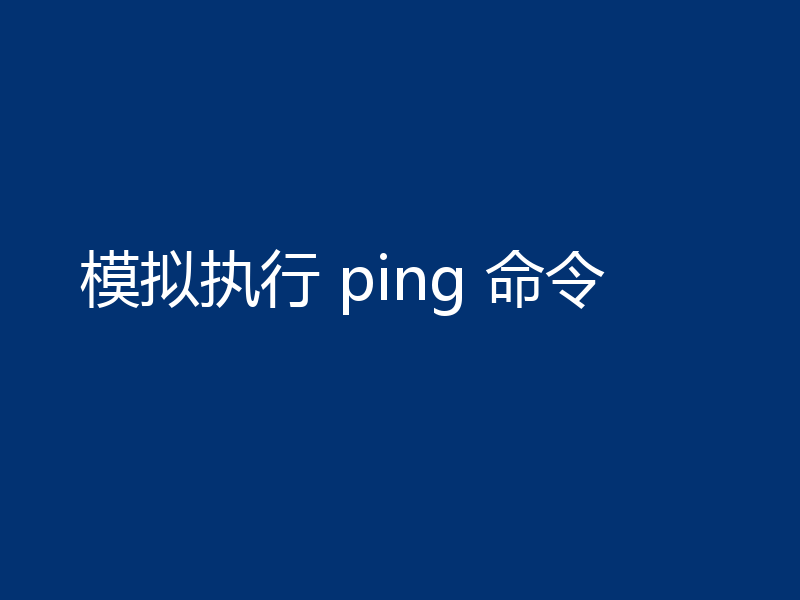 模拟执行 ping 命令