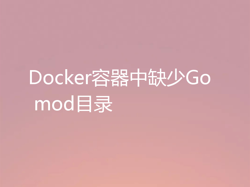 Docker容器中缺少Go mod目录