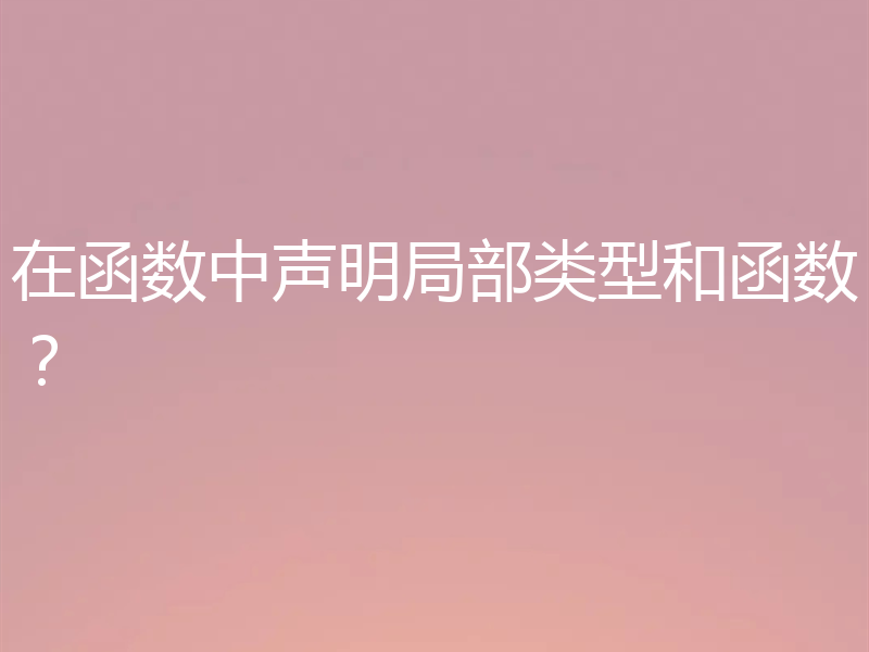 在函数中声明局部类型和函数？