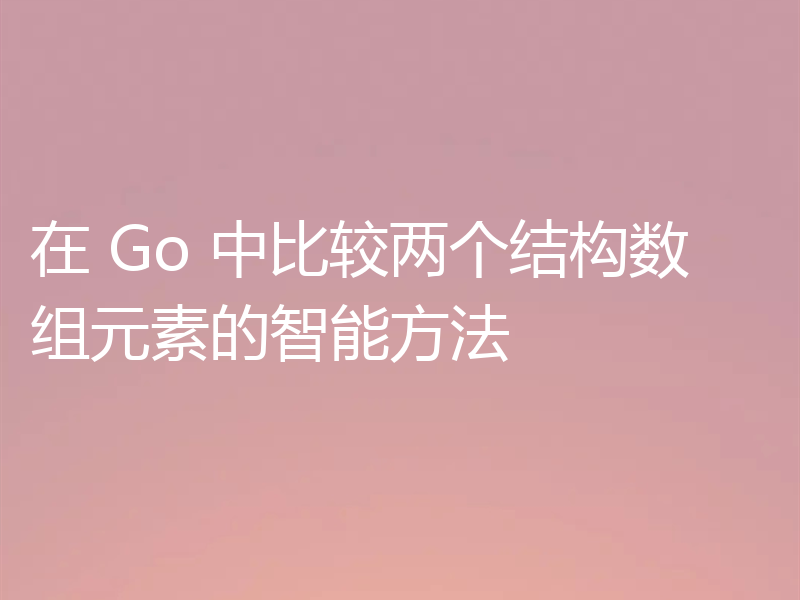 在 Go 中比较两个结构数组元素的智能方法