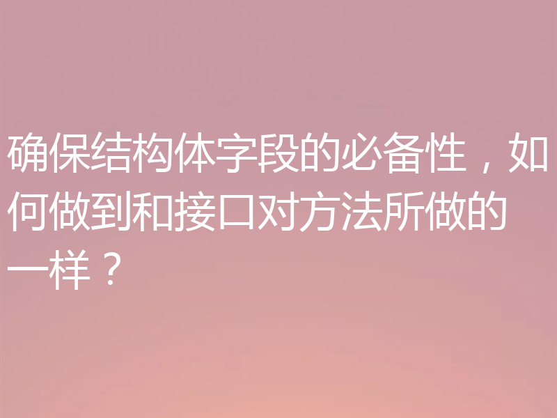 确保结构体字段的必备性，如何做到和接口对方法所做的一样？
