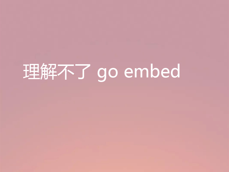 理解不了 go embed