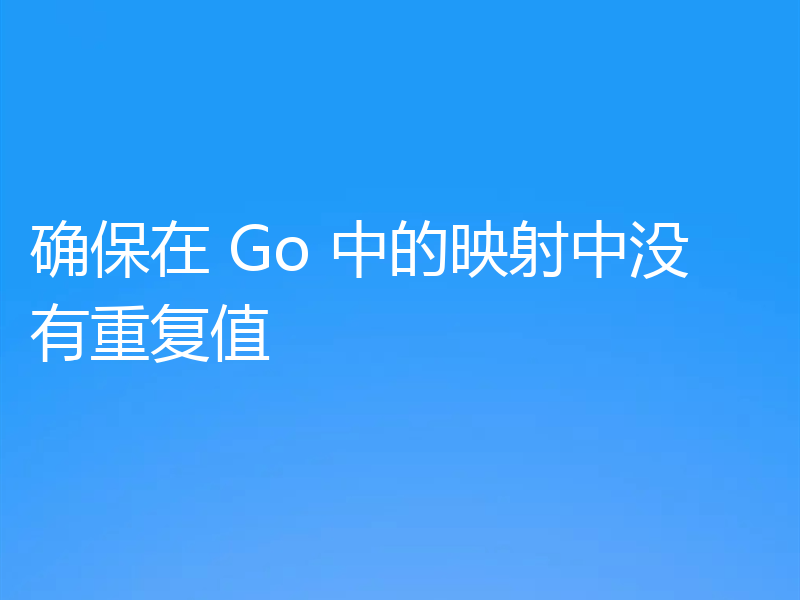 确保在 Go 中的映射中没有重复值