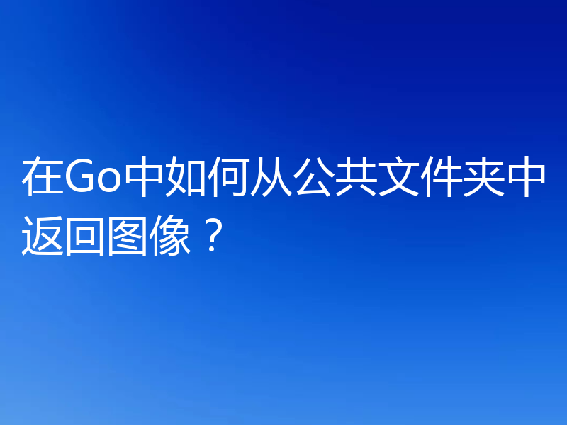 在Go中如何从公共文件夹中返回图像？
