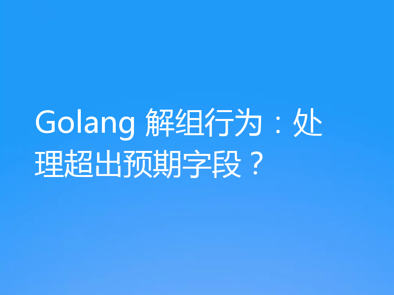 Golang 解组行为：处理超出预期字段？