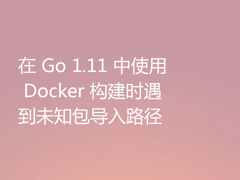 在 Go 1.11 中使用 Docker 构建时遇到未知包导入路径