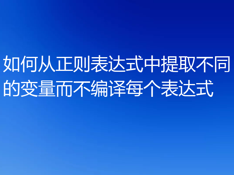 如何从正则表达式中提取不同的变量而不编译每个表达式