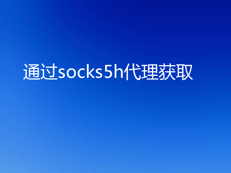 通过socks5h代理获取