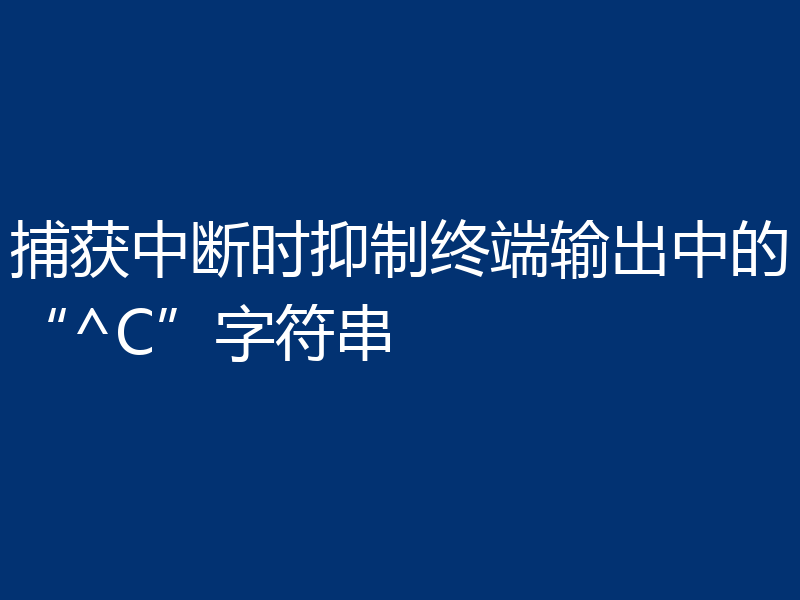 捕获中断时抑制终端输出中的“^C”字符串