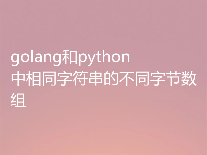 golang和python中相同字符串的不同字节数组
