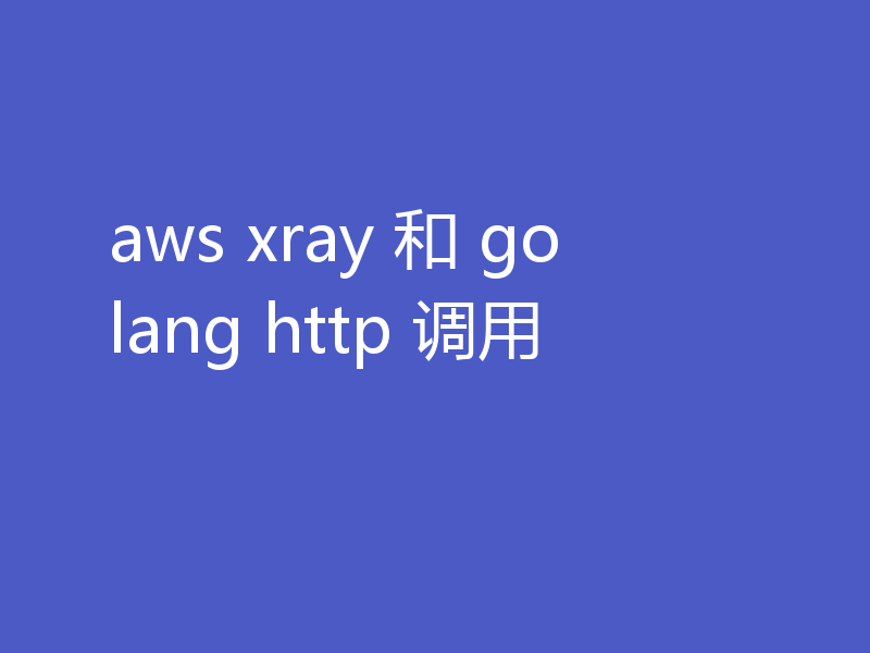 aws xray 和 golang http 调用