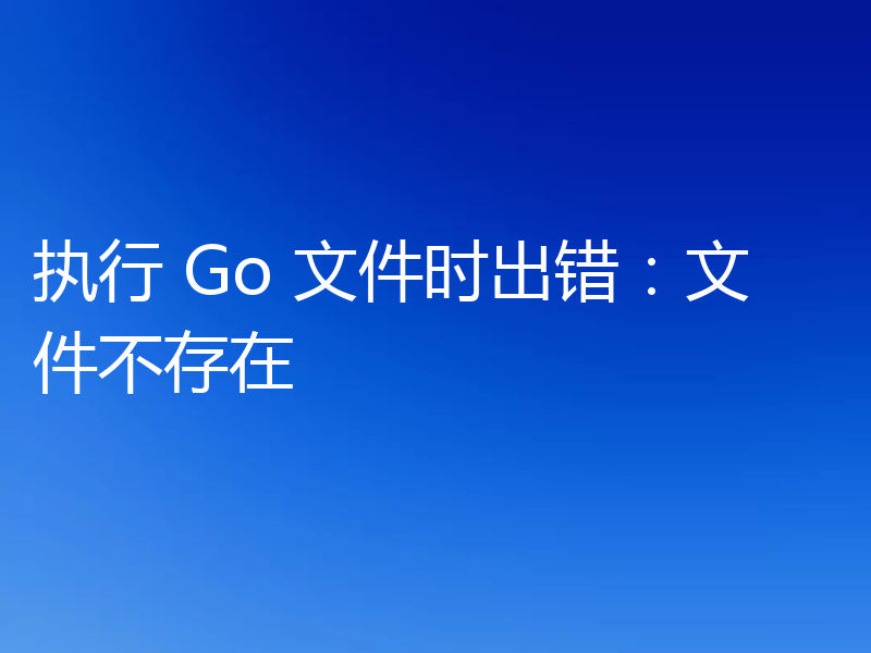 执行 Go 文件时出错：文件不存在