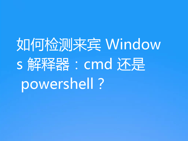 如何检测来宾 Windows 解释器：cmd 还是 powershell？