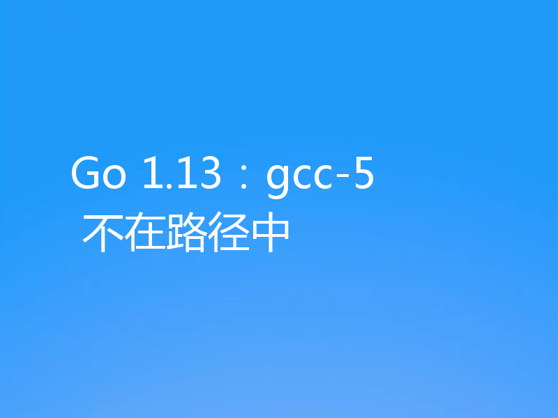 Go 1.13：gcc-5 不在路径中