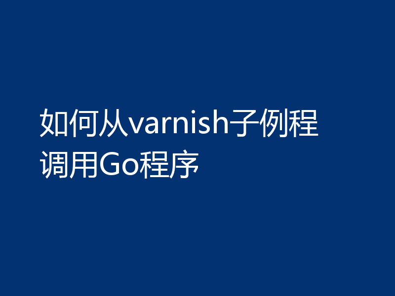 如何从varnish子例程调用Go程序