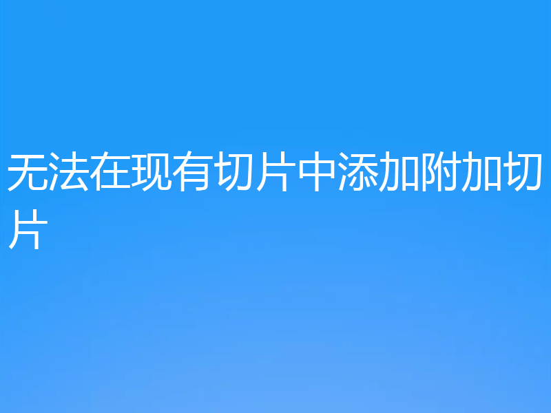无法在现有切片中添加附加切片