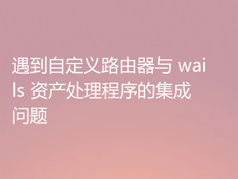 遇到自定义路由器与 wails 资产处理程序的集成问题