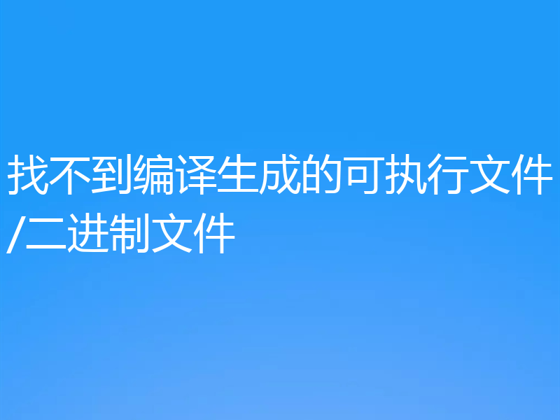 找不到编译生成的可执行文件/二进制文件