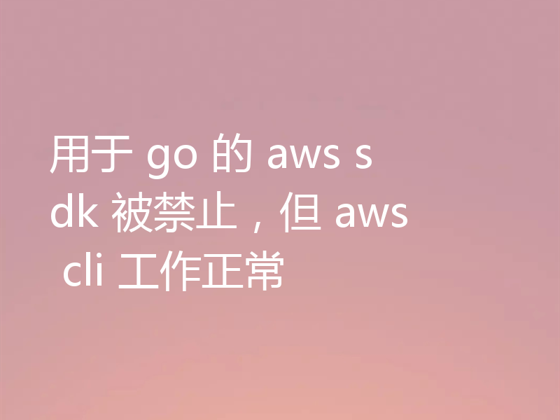 用于 go 的 aws sdk 被禁止，但 aws cli 工作正常