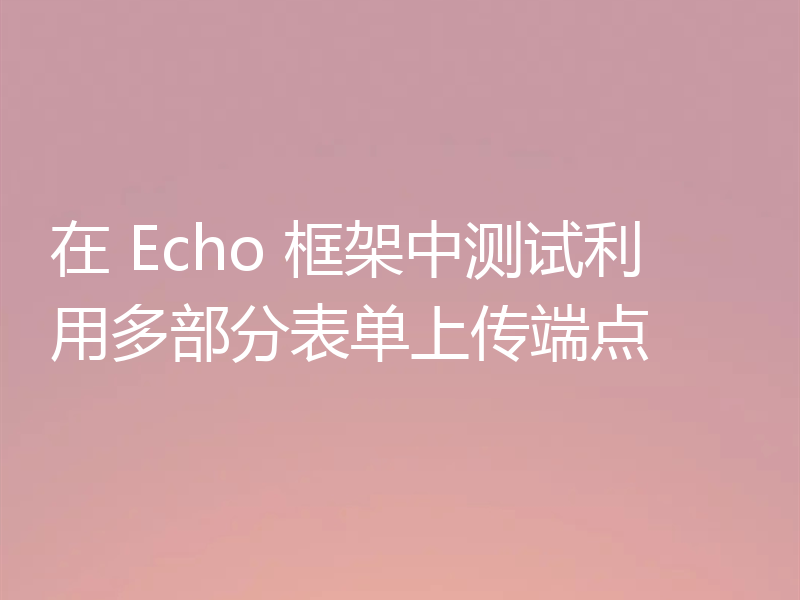 在 Echo 框架中测试利用多部分表单上传端点