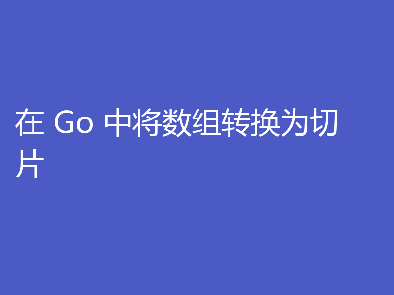 在 Go 中将数组转换为切片