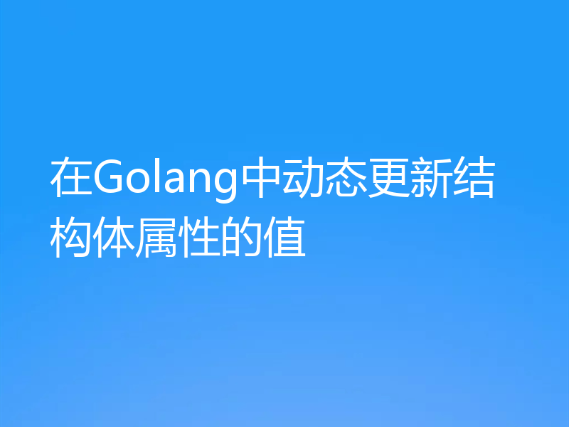 在Golang中动态更新结构体属性的值