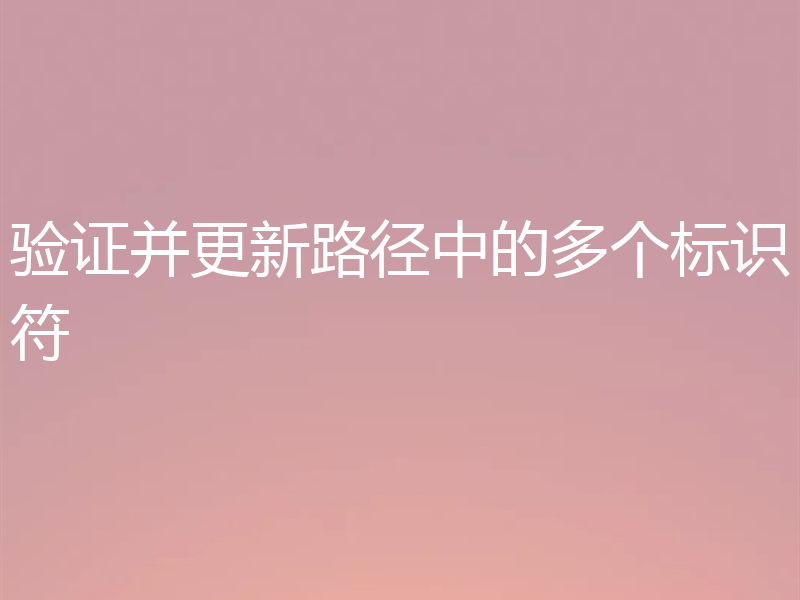 验证并更新路径中的多个标识符