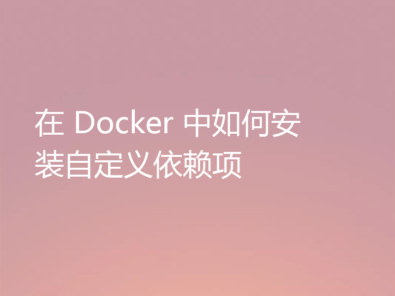 在 Docker 中如何安装自定义依赖项