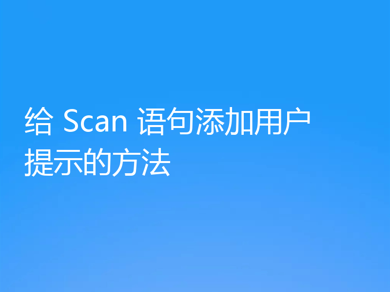 给 Scan 语句添加用户提示的方法