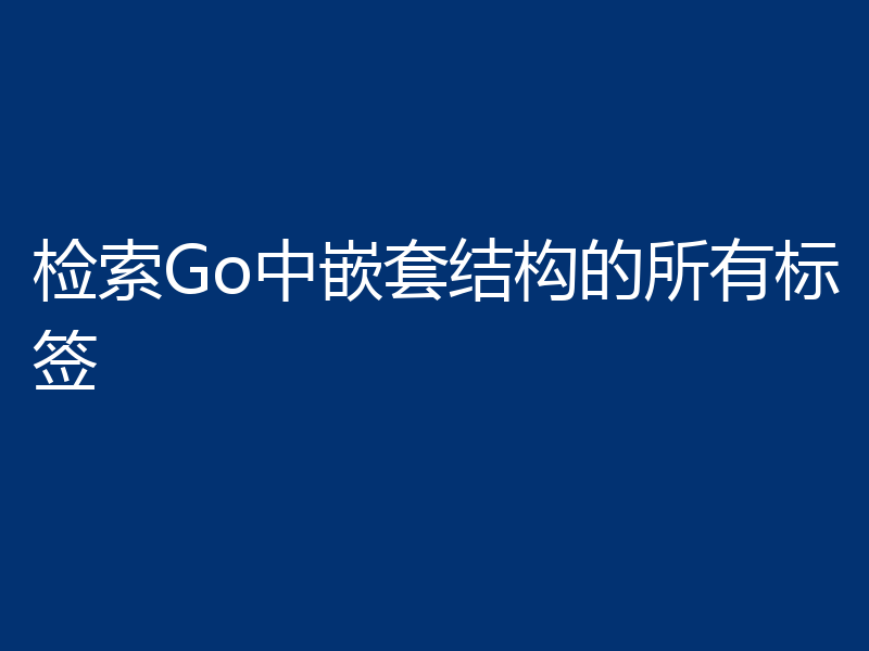 检索Go中嵌套结构的所有标签