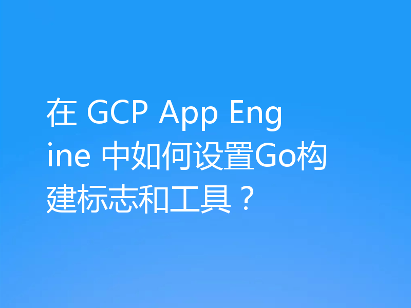 在 GCP App Engine 中如何设置Go构建标志和工具？