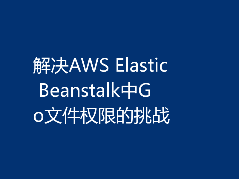 解决AWS Elastic Beanstalk中Go文件权限的挑战